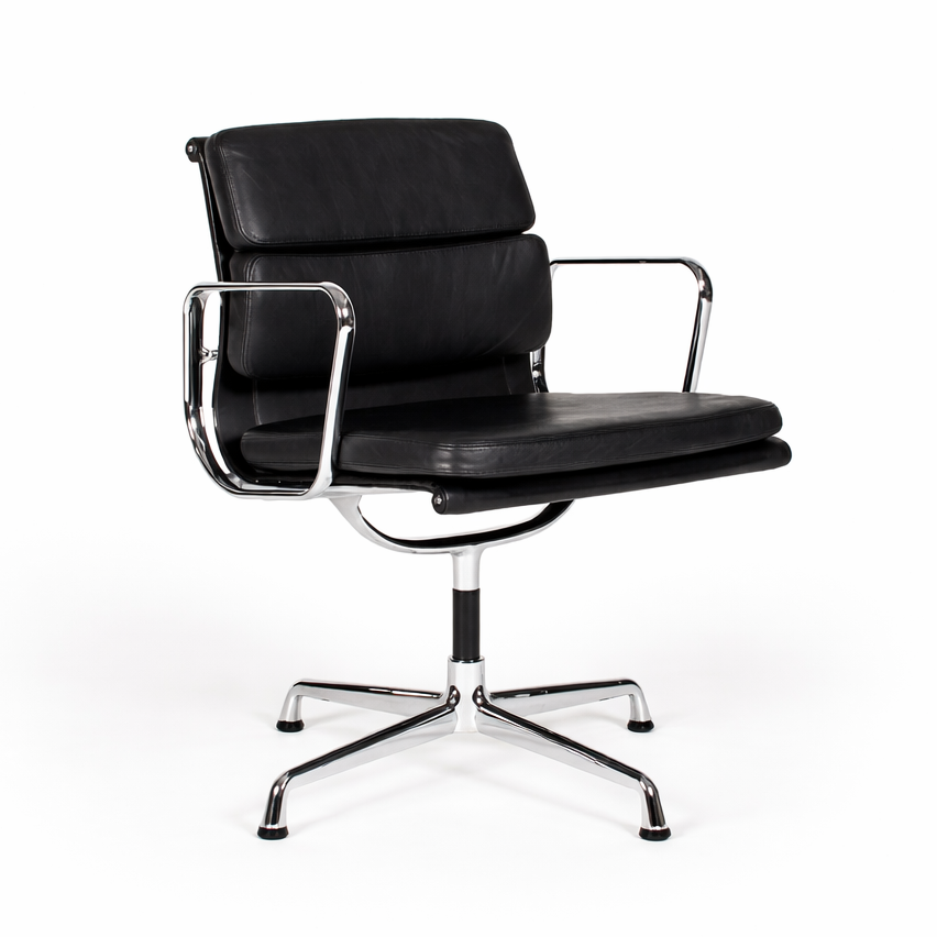 Vitra EA 207 Soft Pad Chair Leder schwarz