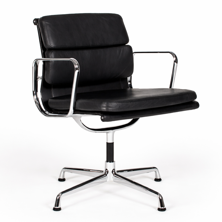 Vitra EA 208 Soft Pad Chair Leder schwarz