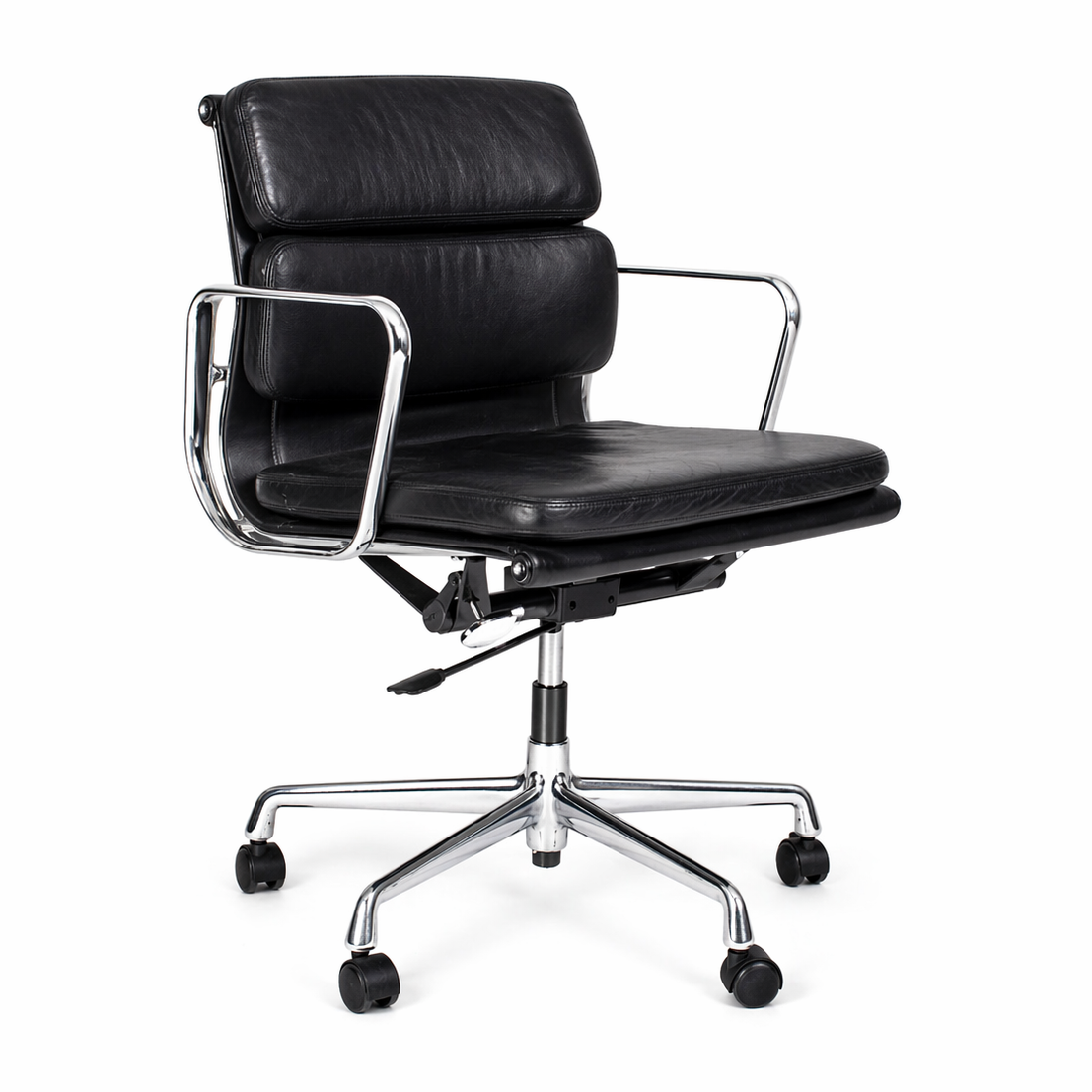 Vitra EA 217 Leder schwarz Alu