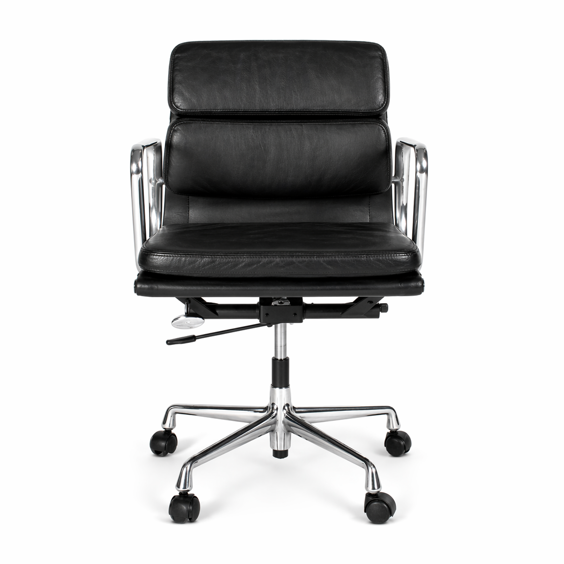 Vitra EA 217 Leder schwarz Alu