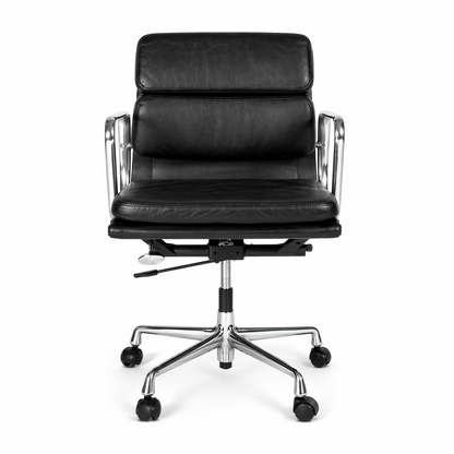 Vitra EA 217 Leder schwarz Alu