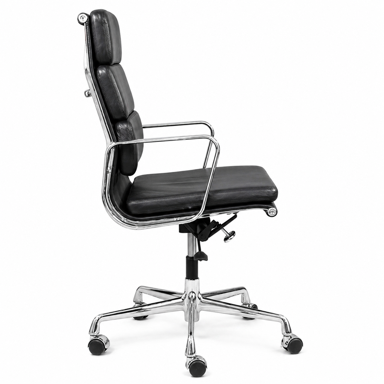 Vitra EA 219 Leder schwarz Chrom