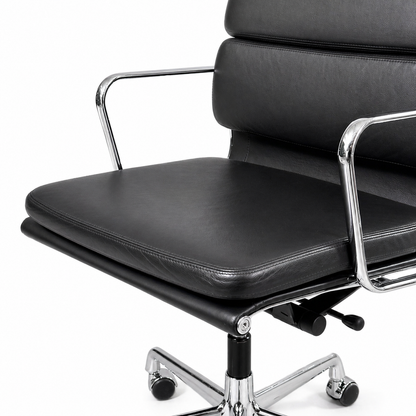 Vitra EA 219 Leder schwarz Chrom