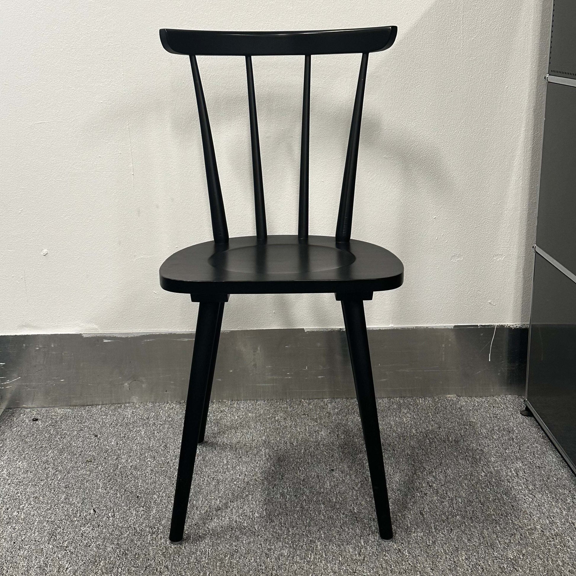 Wagner W-1960 Chairity black wooden chair with minimalist ergonomic design and slender backrest spindles