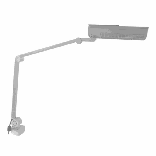 Waldmann Schreibtischlampe with adjustable arm and clamp mount for desk attachment