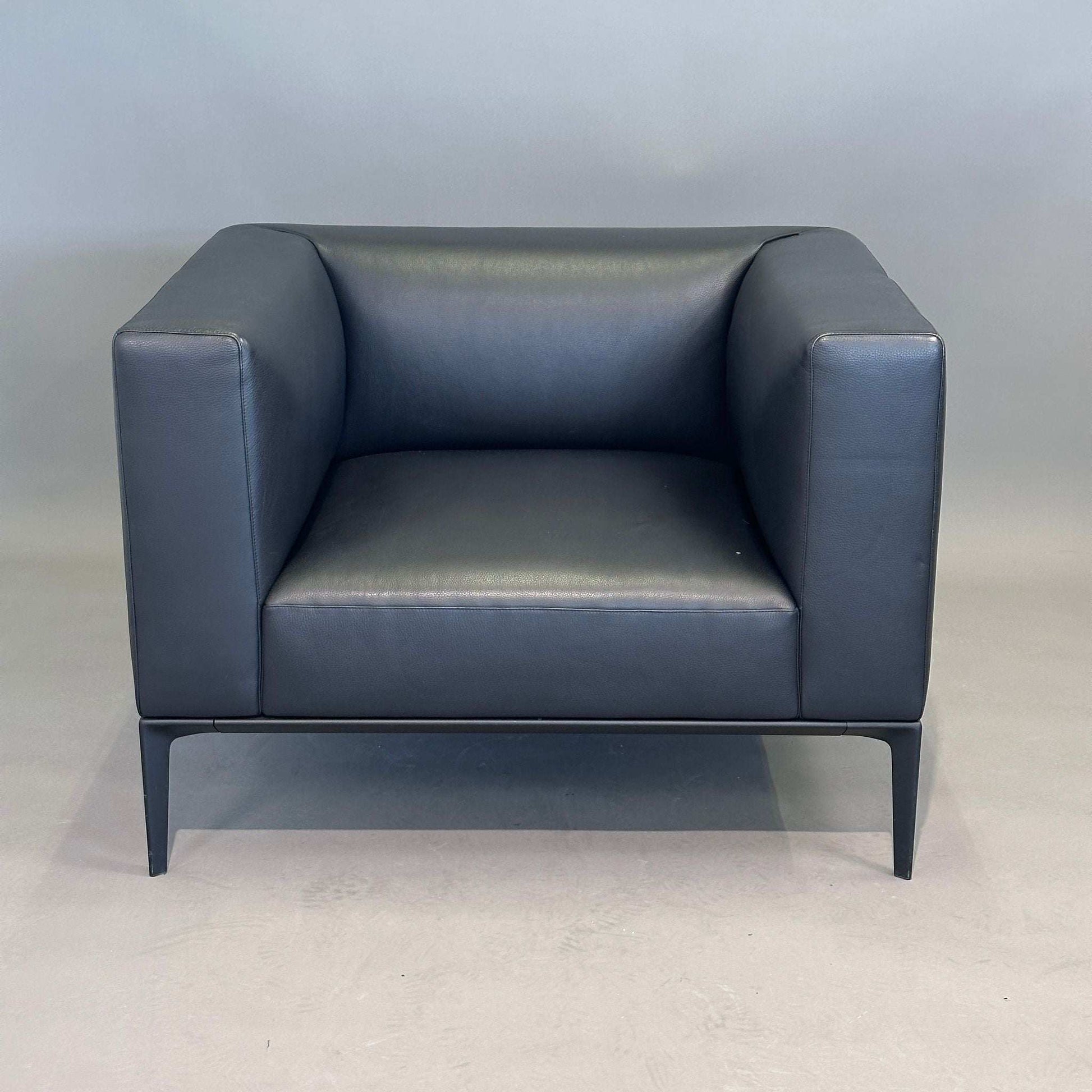 Walter Knoll Jaan Sessel aus schwarzem Leder mit schwarzem Gestell und modernem Design
