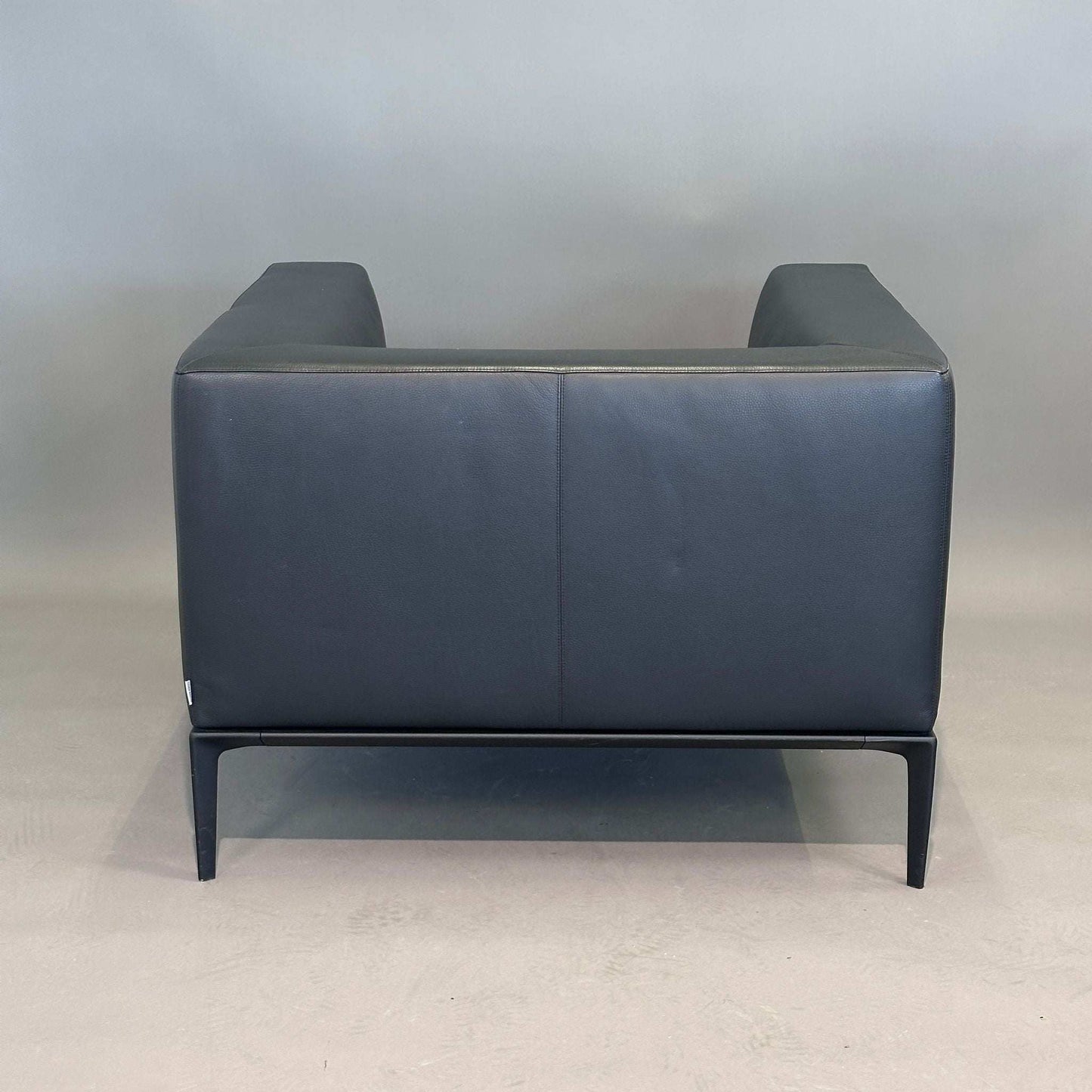 Walter Knoll Jaan Sessel aus schwarzem Leder mit schwarzem Gestell, modernes Design, Maße 95x82x70cm