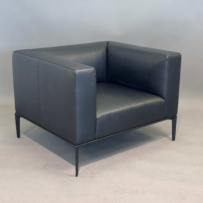 Walter Knoll Jaan Sessel aus schwarzem Leder mit schwarzem Gestell und modernem Design
