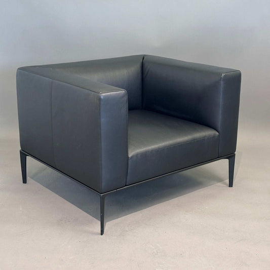 Walter Knoll Jaan Sessel aus schwarzem Leder mit schwarzem Gestell und modernem Design
