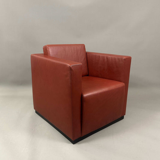 Walter Knoll Ledersessel Foster 500 dark red leather armchair designed by Norman Foster
