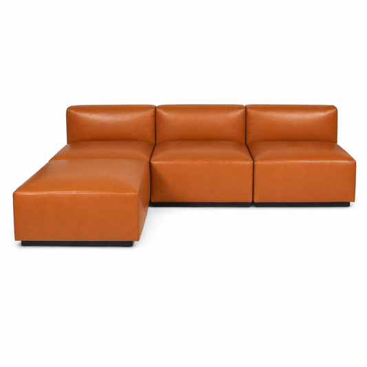 Walter Knoll Living Landscape 730 modulare Cognac Leder Sofa mit Ottoman.