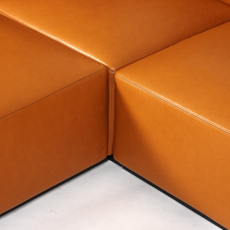 Walter Knoll Living Landscape 730 Ledersofa in Cognac, modular mit Eck- und Mittelteil.
