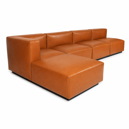 Walter Knoll Living Landscape 730 cognac Leder Ecksofa mit Ottoman.