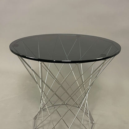 Walter Knoll Oota Beistelltisch mit Rauchglasplatte und Chrom Drahtgestell