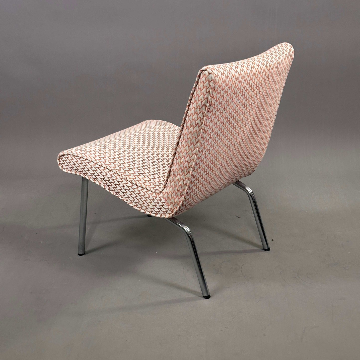 Walter Knoll Sessel Vostra aus Stoff mit Fischgrätmuster und Metallbeinen