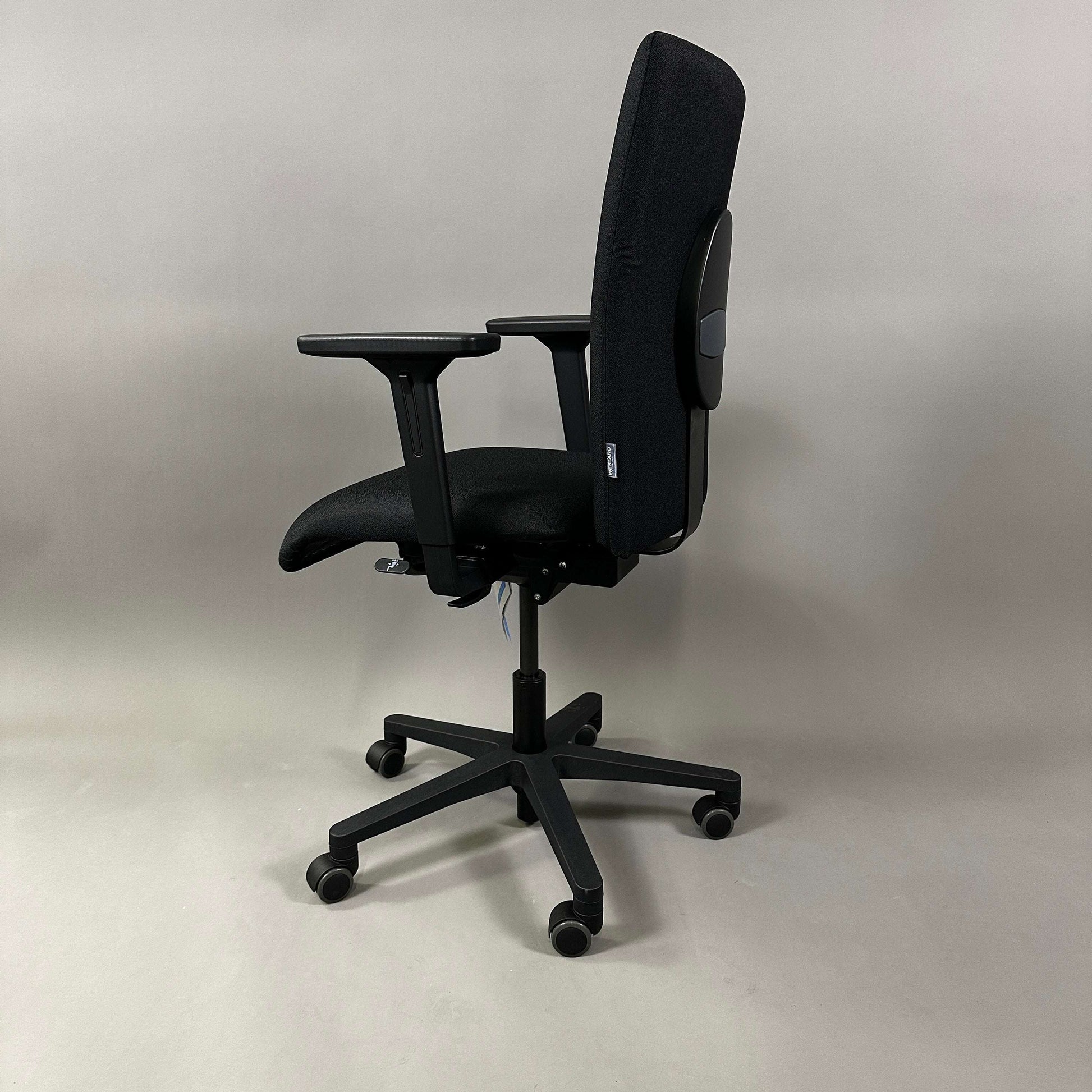 Ergonomic black Westaro Enjoy office chair with adjustable seat height and armrests, tiltable backrest, and mobile base with wheels