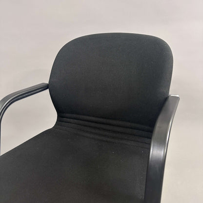 Wilkhahn Besprechungsstuhl Freischwinger FS212/5 Schwarz mit Stoffbezug und Chromgestell