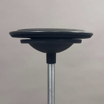 Wilkhahn Stehhilfe stool with black leather seat and adjustable height between 60 and 83 cm