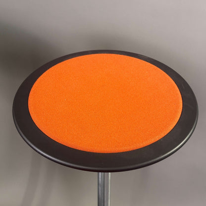 Wilkhahn Stehhilfe Stitz standing aid chair with orange fabric seat and adjustable height