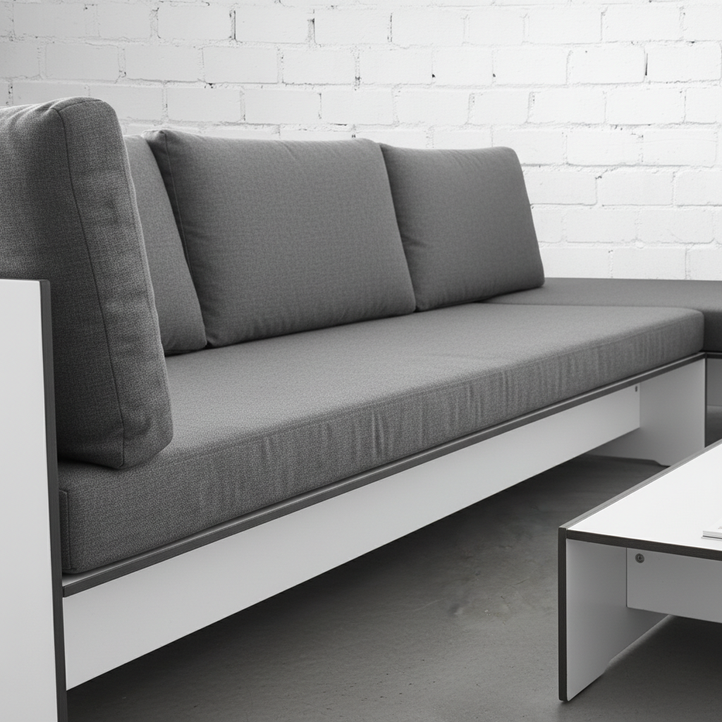 Conmoto RIVA Lounge Kombination E HPL weiß + Kissenset anthrazit [NEUWARE]