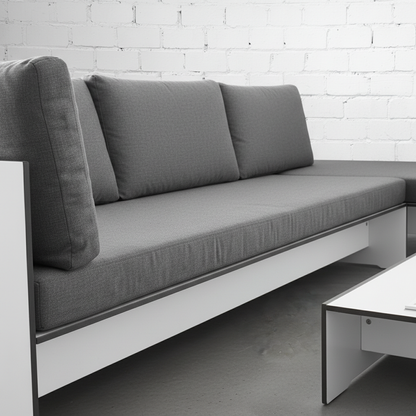 Conmoto RIVA Lounge Kombination E HPL weiß + Kissenset anthrazit [NEUWARE]
