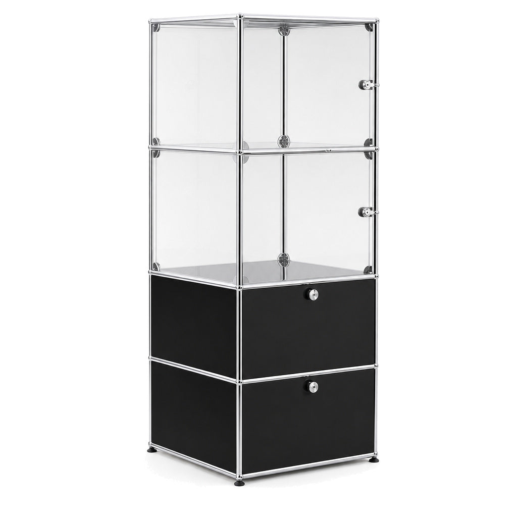 USM Haller Vitrine 1x4 schwarz