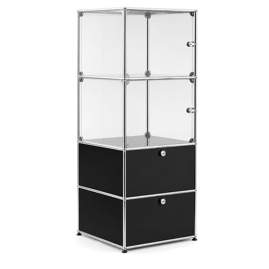 USM Haller Vitrine 1x4 schwarz