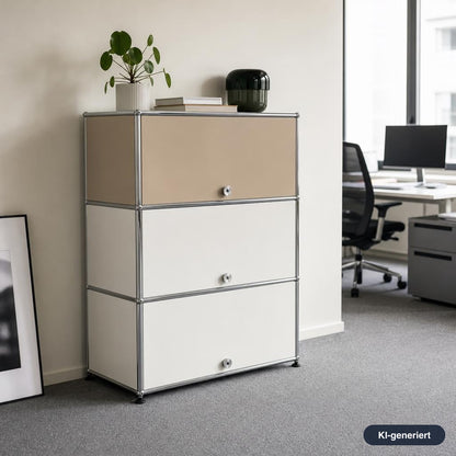 USM Haller Highboard 1x3 weiß/beige