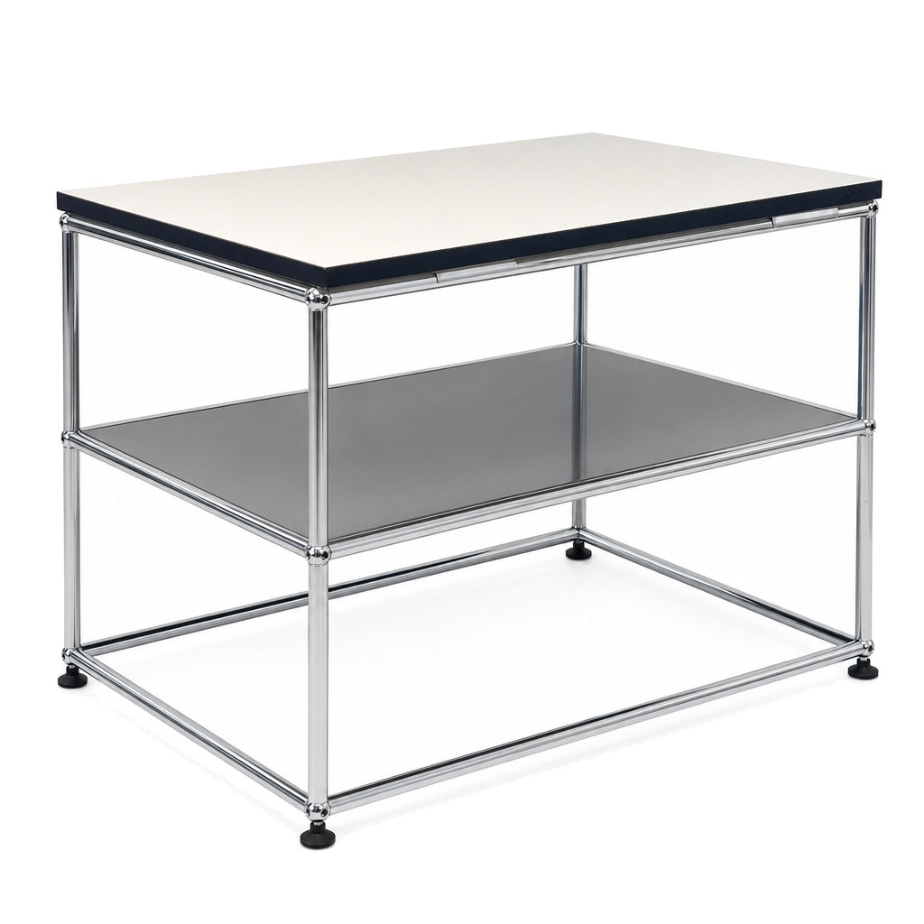 USM Haller Beistelltisch 75x50 mittelgrau / weiß