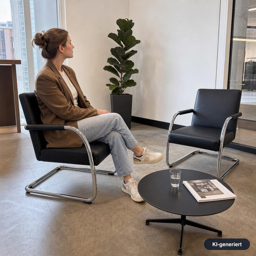 Vitra Visa Lounge Leder schwarz