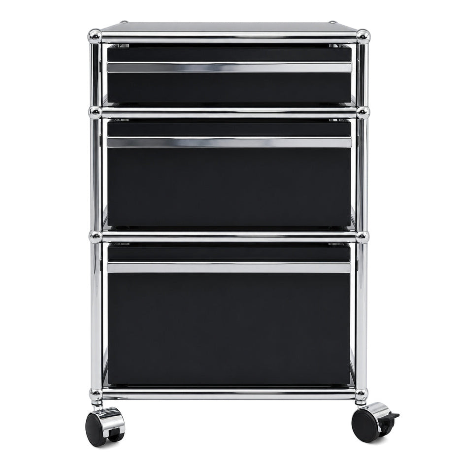 USM Haller Rollcontainer schwarz (3 Auszüge)