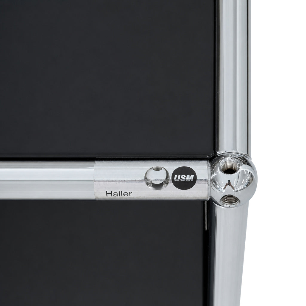 USM Haller Highboard 1x3 Schwarz (Lochrückwand)