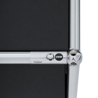 USM Haller Highboard 1x3 Schwarz (Lochrückwand)