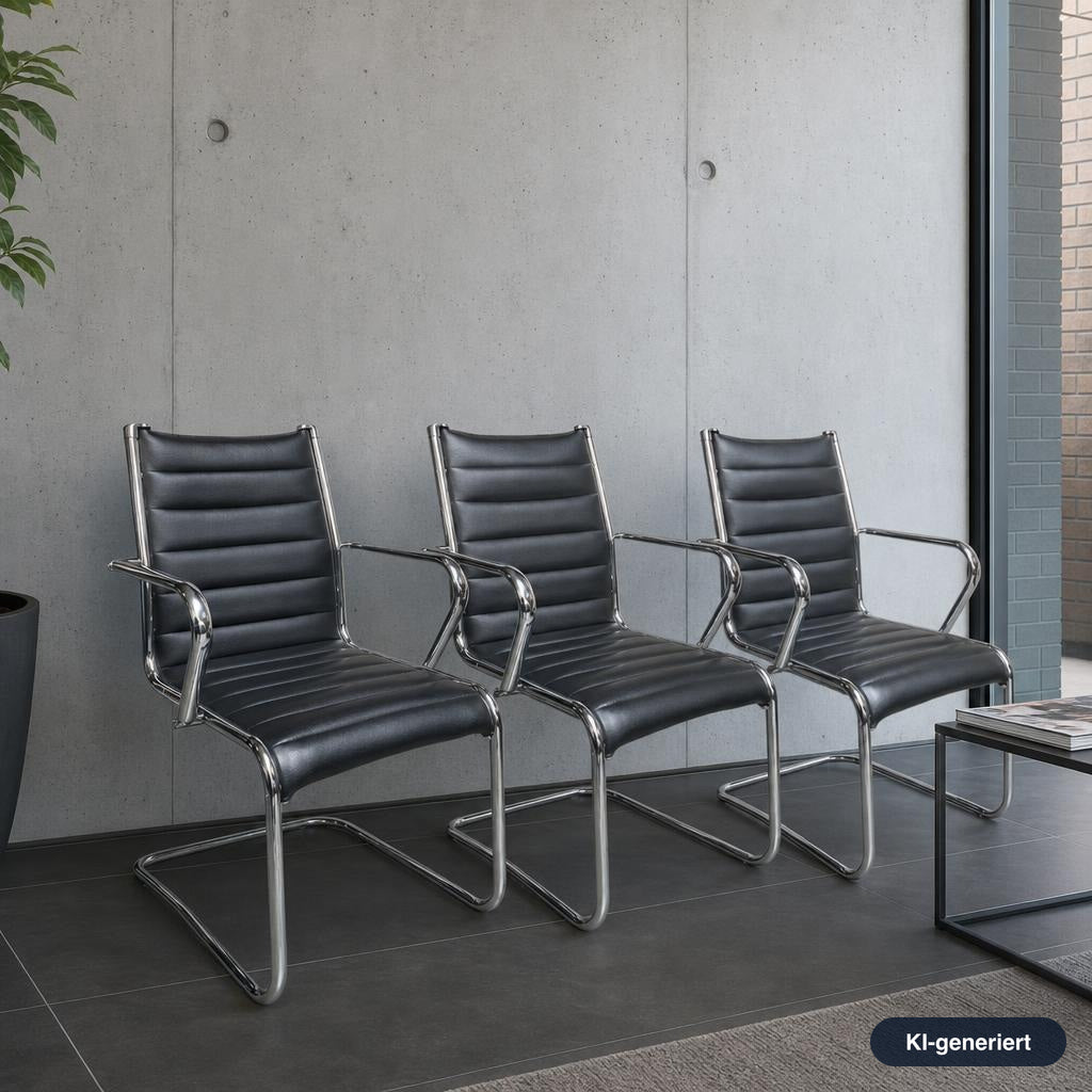 Sitland Freischwinger Leder/Chrom