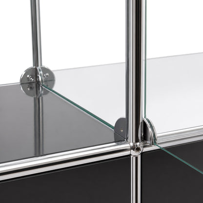 USM Haller Vitrine 2x2 schwarz mit Glas