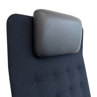 Vitra ID Trim L Stoff schwarz mit Kopfteil und Alufußkreuz