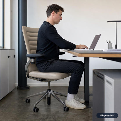 Vitra AC4 Work Bürostuhl Leder beige