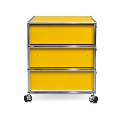USM Haller Rollcontainer gelb (3 Auszüge)