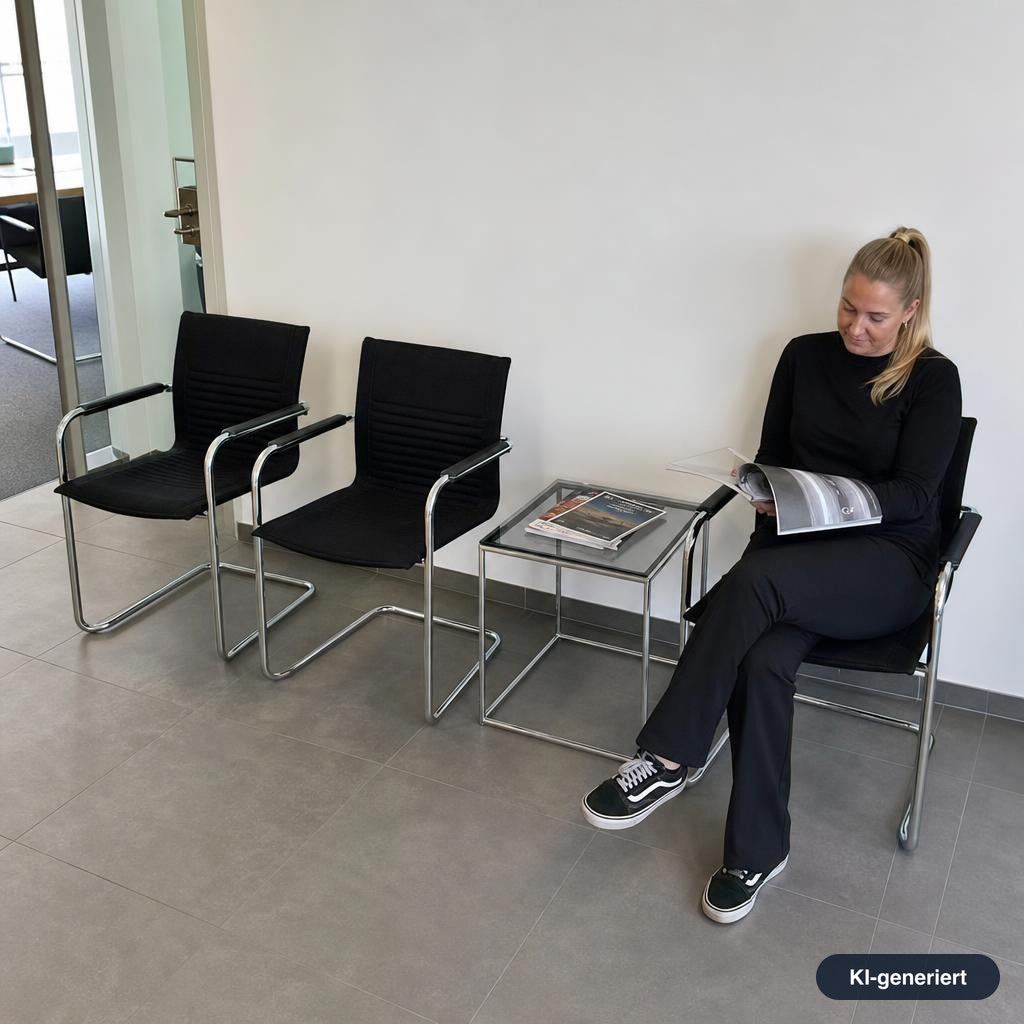 Walter Knoll Art Collection Freischwinger Stoff schwarz