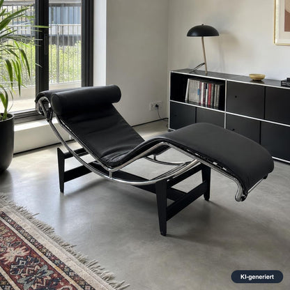 Cassina LC4 Chaiselongue Liege Leder schwarz