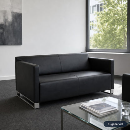 COR Quant Sofa 2-Sitzer Leder schwarz