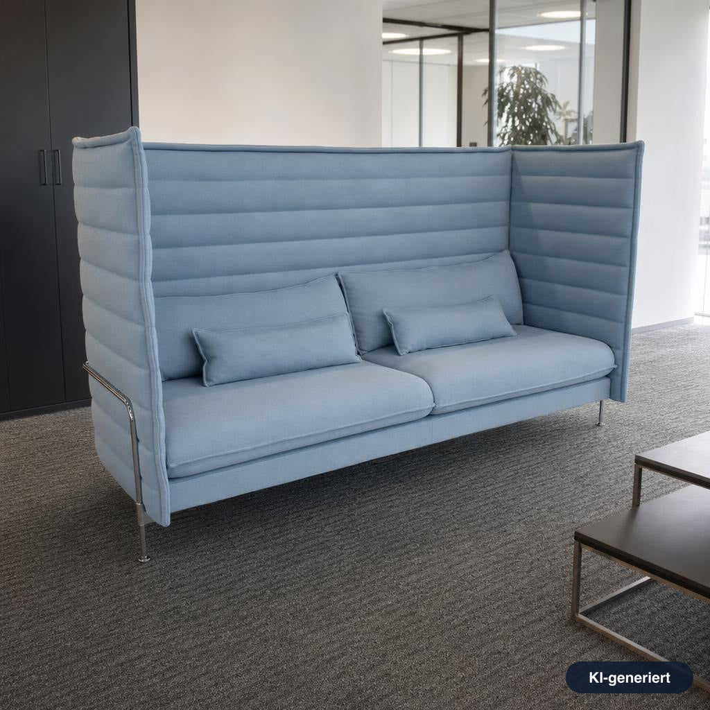 Vitra Alcove Highback 3-Sitzer hellblau