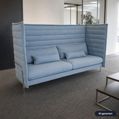 Vitra Alcove Highback 3-Sitzer hellblau