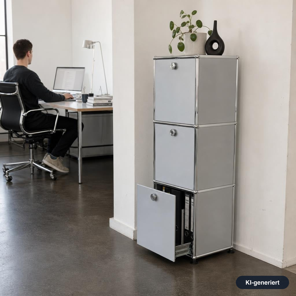 USM Haller 1x3 Mattsilber