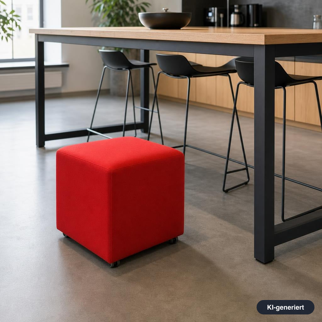 Svoboda Cube Sitzhocker Stoff 45x45x45cm Rot