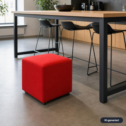 Svoboda Cube Sitzhocker Stoff 45x45x45cm Rot