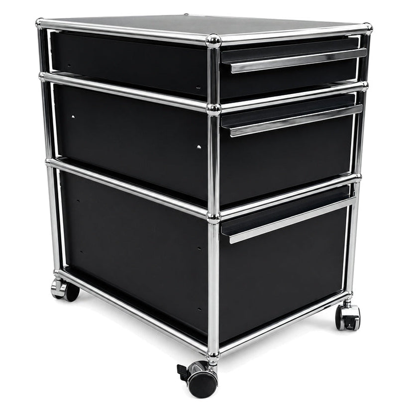 USM Haller Rollcontainer schwarz (3 Auszüge)