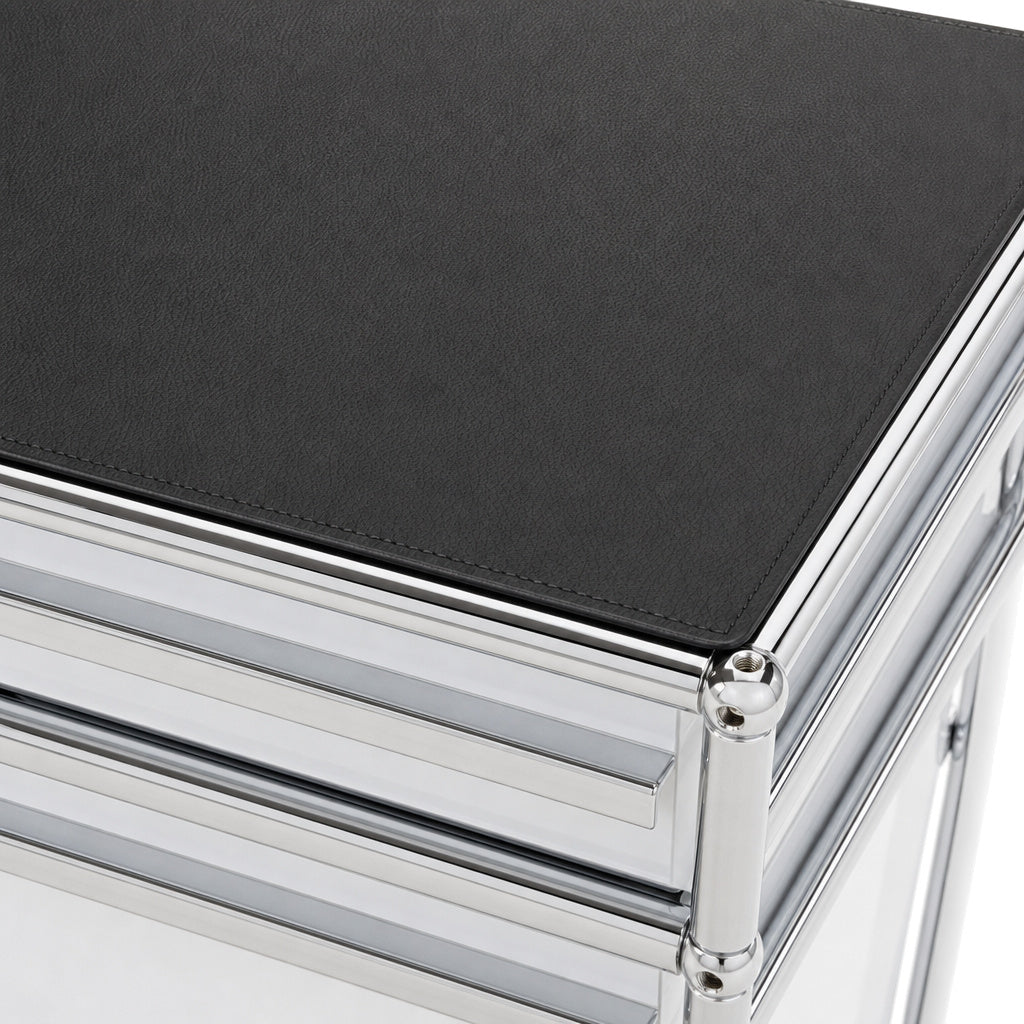 USM Lederauflage Leather on Top graphitschwarz für Rollcontainer 395x500mm