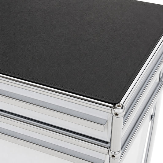 USM Lederauflage Leather on Top graphitschwarz für Rollcontainer 395x500mm