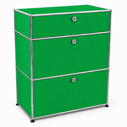 USM Haller Highboard 1x3 grün Klappen + Auszug